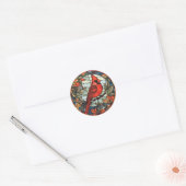 Elegante Kardinaal Ronde Sticker (Envelop)
