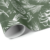 Elegante kardinaal vogel, dennen en winterbessen cadeaupapier (Rol Hoek)