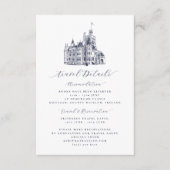 Elegante Kasteel Bestemming Trouwreis Details Informatiekaartje (Voorkant)