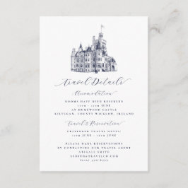 Elegante Kasteel Bestemming Trouwreis Details Informatiekaartje