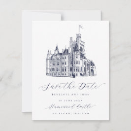 Elegante Kasteel Illustratie Script Wedding Save The Date