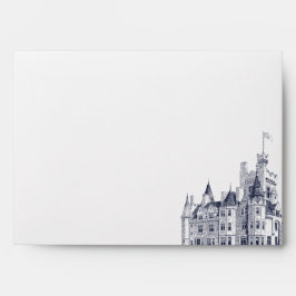 Elegante Kasteelillustratie Bruiloft Envelop