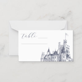 Elegante  Kasteelillustratie Bruiloft Plaatskaartje