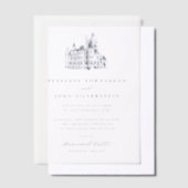 Elegante  Kasteelillustratie Bruiloft Vellum Uitnodigingen (Offset)