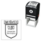 Elegante kastplank Ex Libris Boeknaam Zelfinktende Stempel (In situ)