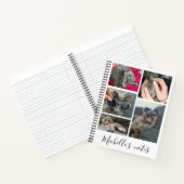 Elegante kat 5 foto's Collage gepersonaliseerd Notitieboek (Binnen)