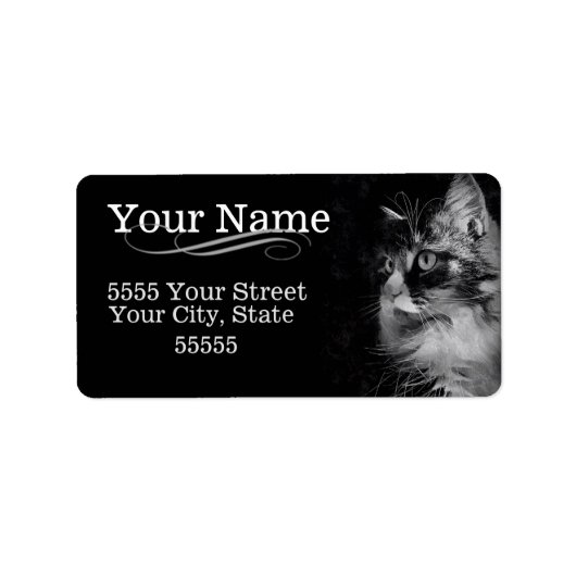 Elegante kat Adresetiketten Etiket (Voorkant)
