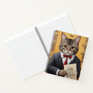 Elegante kat architectuur kunst grappige zakelijke notitieboek