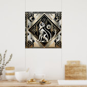 Elegante kat Art Deco liefhebbers Poster (Keuken)