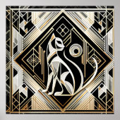 Elegante kat Art Deco liefhebbers Poster (Voorkant)