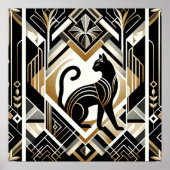 Elegante kat Art Deco liefhebbers Poster (Voorkant)
