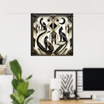 Elegante kat Art Deco liefhebbers Poster<br><div class="desc">Elegante kat Art Deco liefhebbers Poster</div>