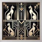 Elegante kat Art Deco liefhebbers Poster (Voorkant)