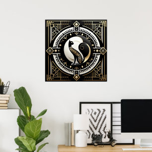 Elegante kat Art Deco liefhebbers Poster