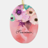 ELEGANTE KAT, GROOT DIVA HOED, ROZEN Valentijns So Keramisch Ornament (Achterkant)