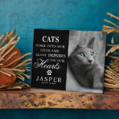 Elegante kat-herdenkingsfoto & citaat fotoplaat (Zijkant)