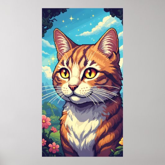 Elegante kat met sprankelende gouden ogen poster (Voorkant)