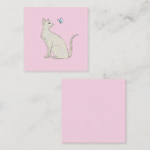 Elegante kat met vlinder informatiekaartje (Voorkant / Achterkant)