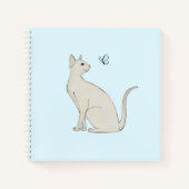 Elegante kat met vlinder notitieboek (Voorkant)