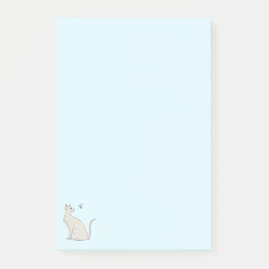 Elegante kat met vlinder post-it® notes (Voorkant)
