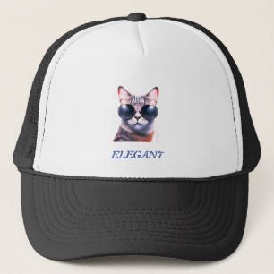 elegante kat met zonnebril Trucker Pet / cap