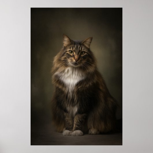 Elegante kat studioportret poster (Voorkant)