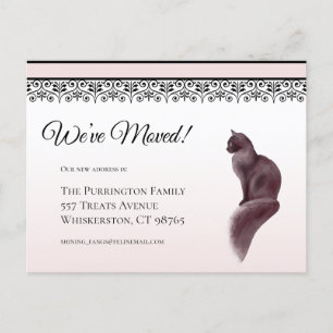 Elegante kat We hebben roze adreswijziging verplaa Briefkaart
