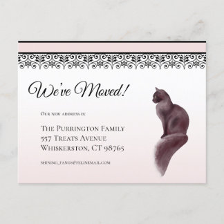 Elegante kat We hebben roze adreswijziging verplaa Briefkaart