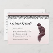 Elegante kat We hebben roze adreswijziging verplaa Briefkaart (Voorkant / Achterkant)