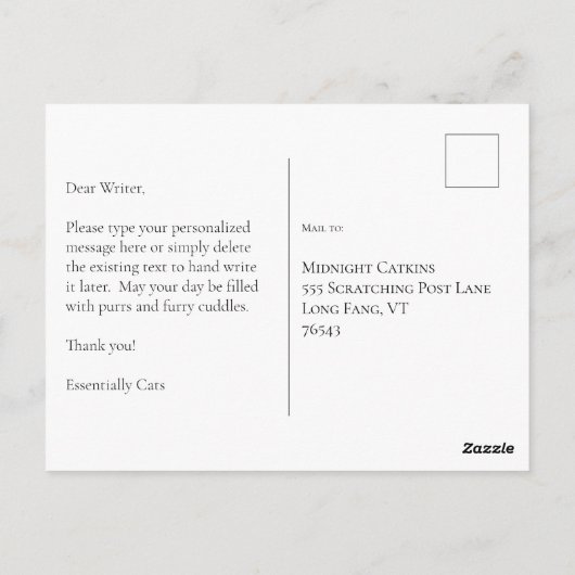 Elegante kat We hebben roze adreswijziging verplaa Briefkaart (Achterkant)