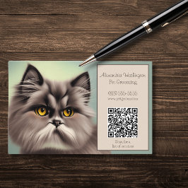 Elegante katachtige met QR-code Visitekaartje