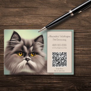 Elegante katachtige met QR-code Visitekaartje