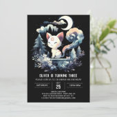 Elegante katachtige verjaardag kaart (Staand voorkant)