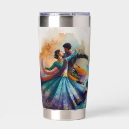 ✨Elegante Kathak koppel dans watercolor kunstwerk Geïsoleerde Drinkbeker