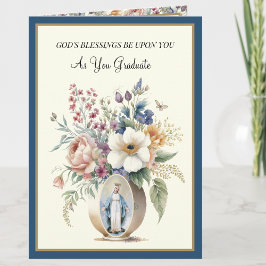 Elegante katholieke afstudeer Heilige Maagd Maria  Kaart