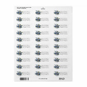 Elegante katholieke blauwe rozen bruiloft etiket (Full Sheet)