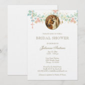 Elegante katholieke bruidsborrel Eucalyptus uitnod Kaart (Voorkant / Achterkant)