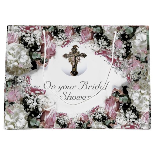 Elegante katholieke bruidsdouche groot cadeauzakje (Voorkant)
