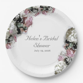 Elegante katholieke bruidsdouche papieren bordje