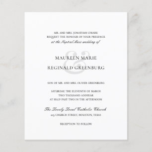 Elegante Katholieke Budget Huwelijksuitnodiging Flyer