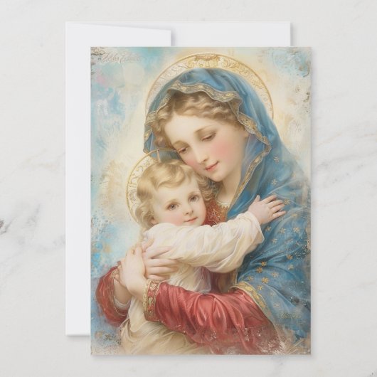 Elegante katholieke doop Maria en Jezus Kaart (Achterkant)