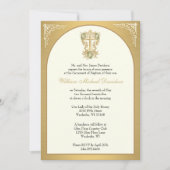 Elegante Katholieke Doop Maria Jezus Goud Kaart (Voorkant)