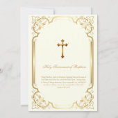 Elegante katholieke gouden doop doop doop kaart (Achterkant)