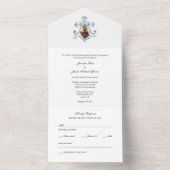 Elegante katholieke Hart van Maria trouwkaart All In One Uitnodiging (Binnen)