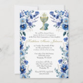 Elegante Katholieke Heilige Communie Bloemen Kaart (Achterkant)