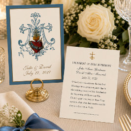 Elegante katholieke huwelijksgunstkaart visitekaartje