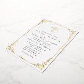 Elegante katholieke huwelijksmis folie uitnodiging (Gedraaid)