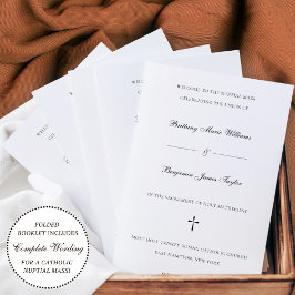 Elegante katholieke huwelijksmisceremonieprogramma