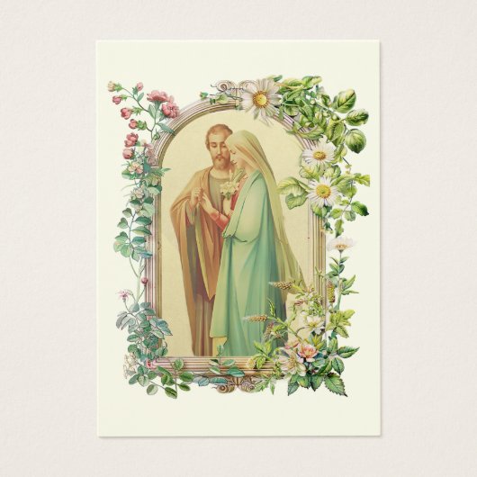Elegante Katholieke Maria en Jozef Trouwen Heilige Visitekaartje (Voorkant)