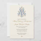 Elegante katholieke marian monogram bloem kaart (Voorkant)